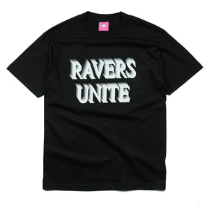
                  
                    Load image into Gallery viewer, &amp;quot;RAVERS UNITE&amp;quot; Black Tee
                  
                